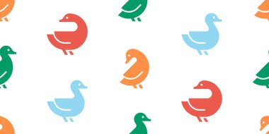 Ördeklerle kusursuz bir düzen. beyaz arkaplanda izole