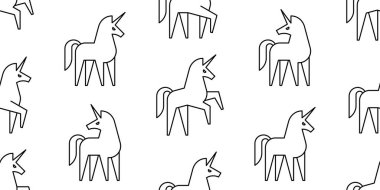 Tek boynuzlu atların kusursuz deseni. beyaz arkaplanda izole