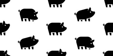 Domuzlar ile Dikişsiz Desen. beyaz arka plan üzerinde izole