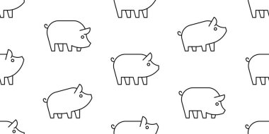 Domuzlar ile Dikişsiz Desen. beyaz arka plan üzerinde izole