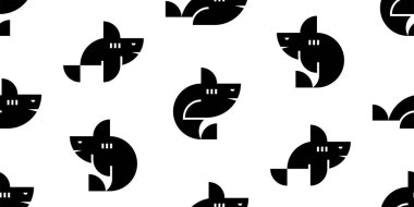 Köpekbalıklarıyla kusursuz bir düzen. beyaz arkaplanda izole