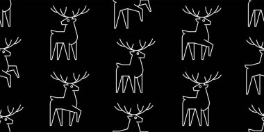 Geyikler ile Dikişsiz Desen. beyaz arka plan üzerinde izole