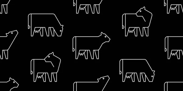 Patrón Sin Costura Con Vacas Aislado Sobre Fondo Blanco — Archivo Imágenes Vectoriales