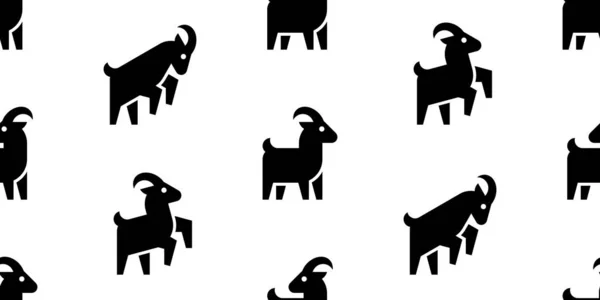 Patrón Sin Costuras Con Cabras Aislado Sobre Fondo Blanco — Archivo Imágenes Vectoriales