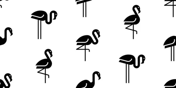 无缝图案与火烈鸟 在白色背景下隔离 — 图库矢量图片
