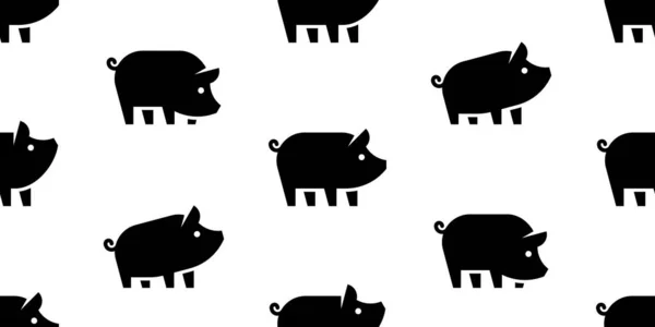 Patrón Sin Costuras Con Cerdos Aislado Sobre Fondo Blanco — Archivo Imágenes Vectoriales