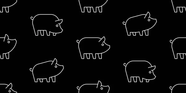Nahtloses Muster Mit Schweinen Isoliert Auf Weißem Hintergrund — Stockvektor
