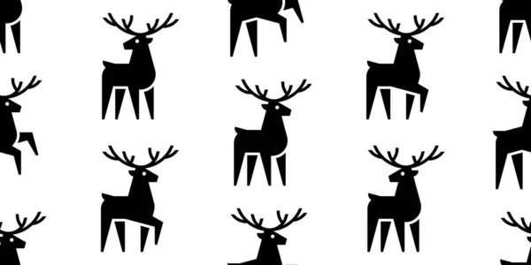 Seamless Pattern Deers Isolated White Background — Stock Vector
