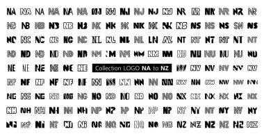 NZ 'ye logo tahsilatı. Harfli soyut logo koleksiyonu. Geometrik soyut logolar