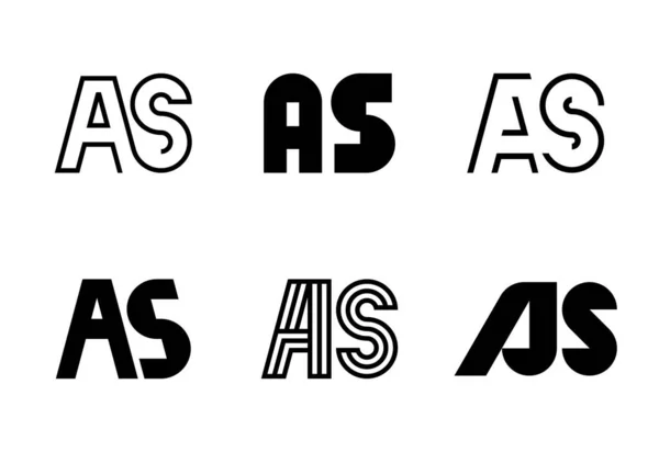 Ensemble Logos Lettre Collection Logos Abstraits Avec Lettres Logos Abstraits — Image vectorielle