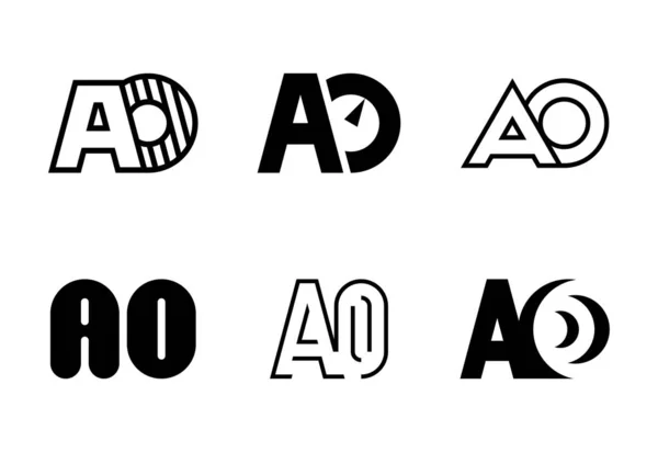 Набор Логотипов Коллекция Логотипов Буквами Геометрические Абстрактные Логотипы — стоковый вектор