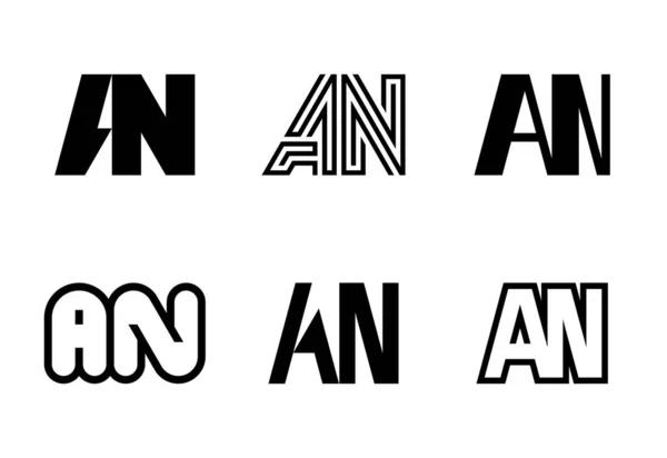 Conjunto Letras Logos Coleção Logotipos Abstratos Com Letras Logótipos Abstractos — Vetor de Stock