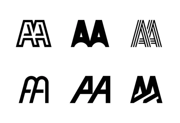 Conjunto Letras Logótipos Coleção Logotipos Abstratos Com Letras Logótipos Abstractos —  Vetores de Stock