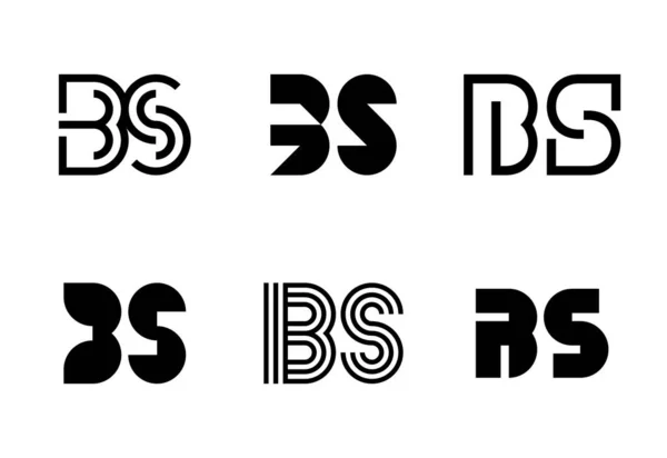 Uppsättning Med Logotyper Abstrakta Logotyper Samling Med Bokstäver Geometriska Abstrakta — Stock vektor