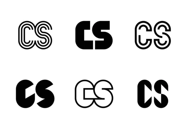 一组字母Cs标志 带有字母的抽象标识集合 几何抽象标识 — 图库矢量图片