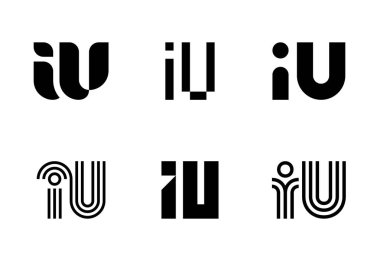 Senet logoları. Harfli soyut logo koleksiyonu. Geometrik soyut logolar