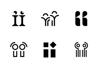 2. Harf logoları. Harfli soyut logo koleksiyonu. Geometrik soyut logolar