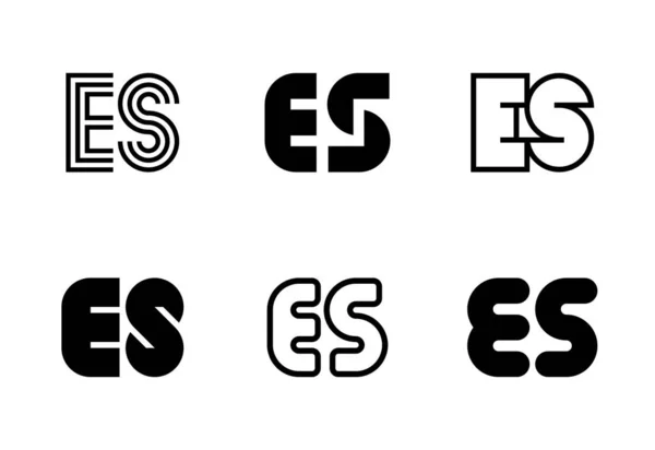 Uppsättning Bokstäver Logotyper Abstrakta Logotyper Samling Med Bokstäver Geometriska Abstrakta — Stock vektor