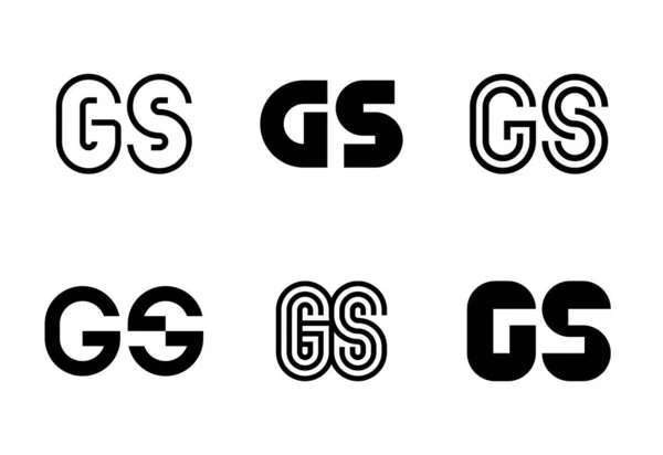 Σετ Λογότυπων Αφηρημένη Συλλογή Λογοτύπων Γράμματα Γεωμετρικά Αφηρημένα Λογότυπα — Διανυσματικό Αρχείο