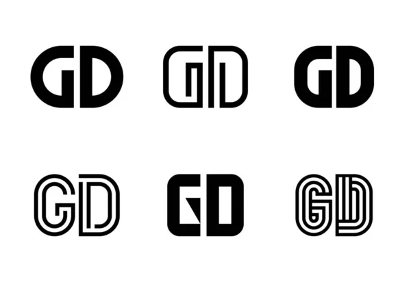 Gdロゴのセット 文字による抽象的なロゴコレクション 幾何学的な抽象的なロゴ — ストックベクタ