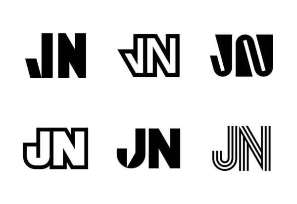 Juego Letras Logotipos Colección Logos Abstractos Con Letras Logotipos Abstractos — Vector de stock