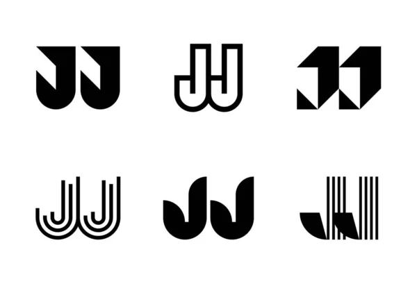 Uppsättning Bokstav Logotyper Abstrakta Logotyper Samling Med Bokstäver Geometriska Abstrakta — Stock vektor