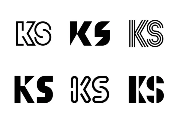 Zestaw Znaków Firmowych Abstrakcyjna Kolekcja Logo Literami Geometryczne Abstrakcyjne Loga — Wektor stockowy