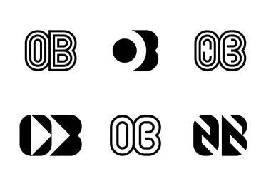 Kadın doğum logosu seti. Harfli soyut logo koleksiyonu. Geometrik soyut logolar