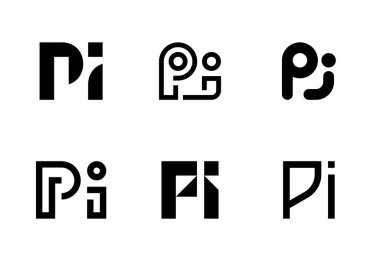 Bir dizi özel dedektif logosu. Harfli soyut logo koleksiyonu. Geometrik soyut logolar