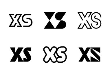 XS harfi logoları. Harfli soyut logo koleksiyonu. Geometrik soyut logolar