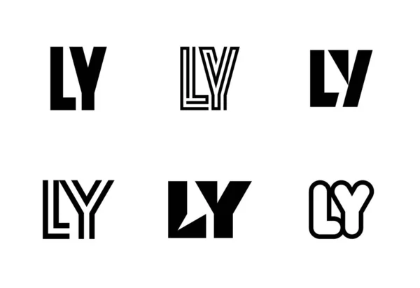 Σύνολο Λογότυπων Αφηρημένη Συλλογή Λογοτύπων Γράμματα Γεωμετρικά Αφηρημένα Λογότυπα — Διανυσματικό Αρχείο