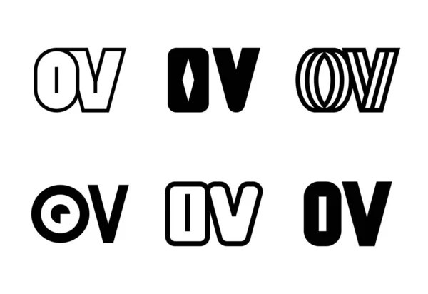 Zestaw Logotypów Literowych Abstrakcyjna Kolekcja Logo Literami Geometryczne Abstrakcyjne Loga — Wektor stockowy