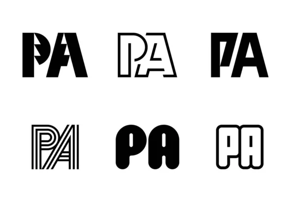 Conjunto Logótipos Letra Coleção Logotipos Abstratos Com Letras Logótipos Abstractos — Vetor de Stock