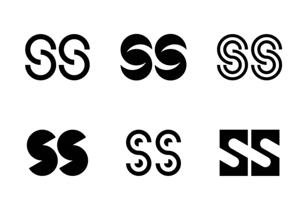 一套Ss标志 带有字母的抽象标识集合 几何抽象标识 — 图库矢量图片