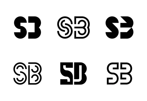 Uppsättning Logotyper Abstrakta Logotyper Samling Med Bokstäver Geometriska Abstrakta Logotyper — Stock vektor