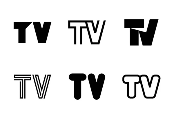 Σετ Λογοτύπων Τηλεόρασης Αφηρημένη Συλλογή Λογοτύπων Γράμματα Γεωμετρικά Αφηρημένα Λογότυπα — Διανυσματικό Αρχείο