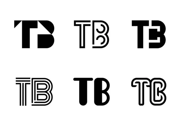 Een Set Logo Abstracte Logos Verzameling Met Letters Geometrische Abstracte — Stockvector