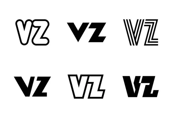 Set Lettere Con Logo Collezione Loghi Astratti Con Lettere Loghi — Vettoriale Stock