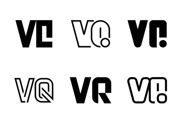 Een Set Van Logo Abstracte Logos Verzameling Met Letters Geometrische — Stockvector
