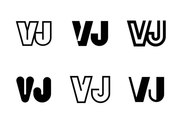 Een Set Van Logo Abstracte Logos Verzameling Met Letters Geometrische — Stockvector