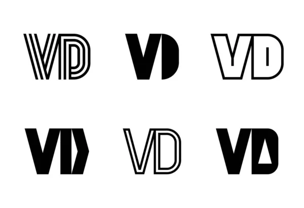 Zestaw Literowych Logotypów Abstrakcyjna Kolekcja Logo Literami Geometryczne Abstrakcyjne Loga — Wektor stockowy