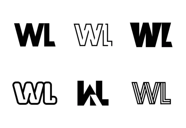 Conjunto Letras Logos Colección Logos Abstractos Con Letras Logotipos Abstractos — Archivo Imágenes Vectoriales