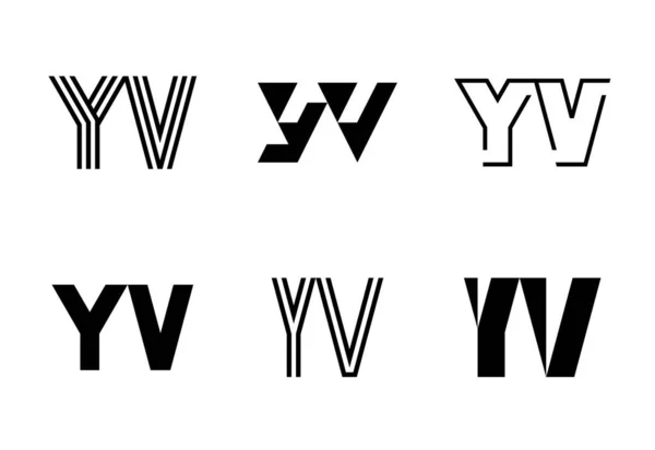 Σετ Λογότυπων Αφηρημένη Συλλογή Λογοτύπων Γράμματα Γεωμετρικά Αφηρημένα Λογότυπα — Διανυσματικό Αρχείο