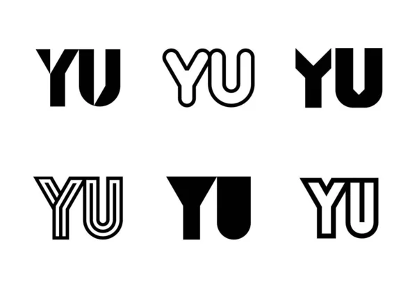 Logoları Seti Harfli Soyut Logo Koleksiyonu Geometrik Soyut Logolar — Stok Vektör
