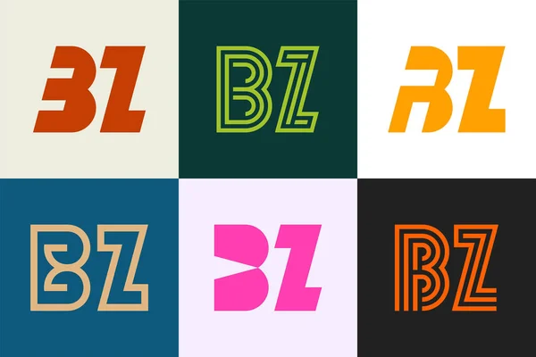 Juego Letras Logos Colección Logos Abstractos Con Letras Logotipos Abstractos — Vector de stock