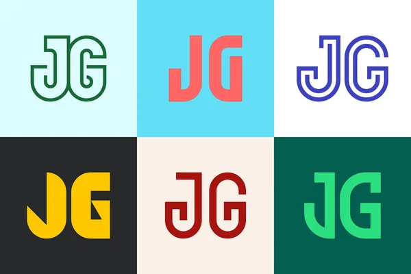 Juego Letras Logotipos Colección Logos Abstractos Con Letras Logotipos Abstractos — Archivo Imágenes Vectoriales