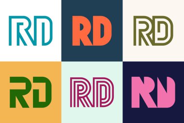 Ar-Ge logoları. Harfli soyut logo koleksiyonu. Geometrik soyut logolar