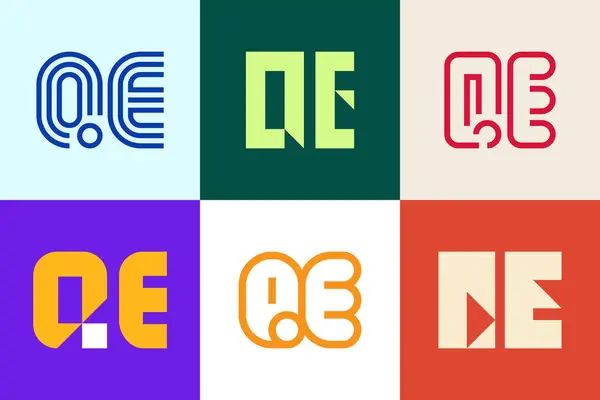 Conjunto Logotipos Letra Colección Logos Abstractos Con Letras Logotipos Abstractos — Archivo Imágenes Vectoriales