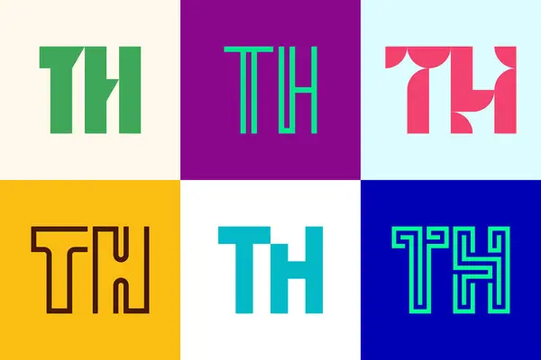 Σύνολο Λογότυπων Αφηρημένη Συλλογή Λογοτύπων Γράμματα Γεωμετρικά Αφηρημένα Λογότυπα — Διανυσματικό Αρχείο