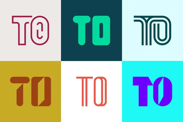 Satz Von Buchstaben Logos Sammlung Abstrakter Logos Mit Buchstaben Geometrisch — Stockvektor